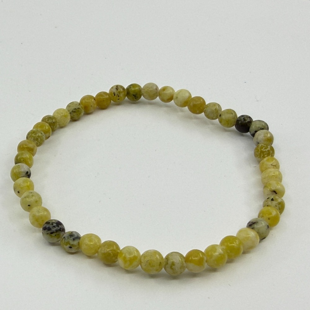 Yellow & Grey Beaded Bracelet - Boho Festival Stackable Jewelry